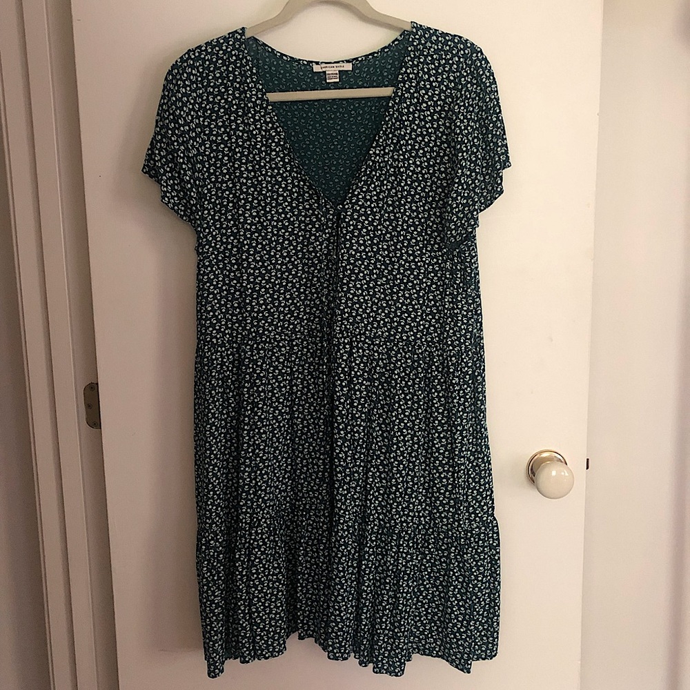 Green floral babydoll dress - American Eagle